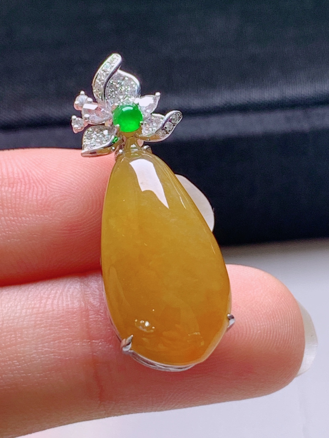 ️ 冰黄翡福瓜吊坠，无裂色正，裸石23.6-11.9-5.632.4-10.8