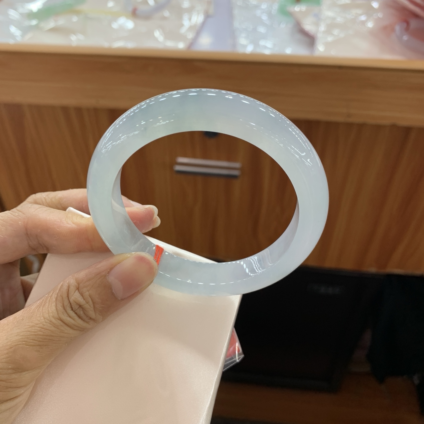 041647LL冰胶蓝正圈翡翠手镯59.3-12.6-9.3