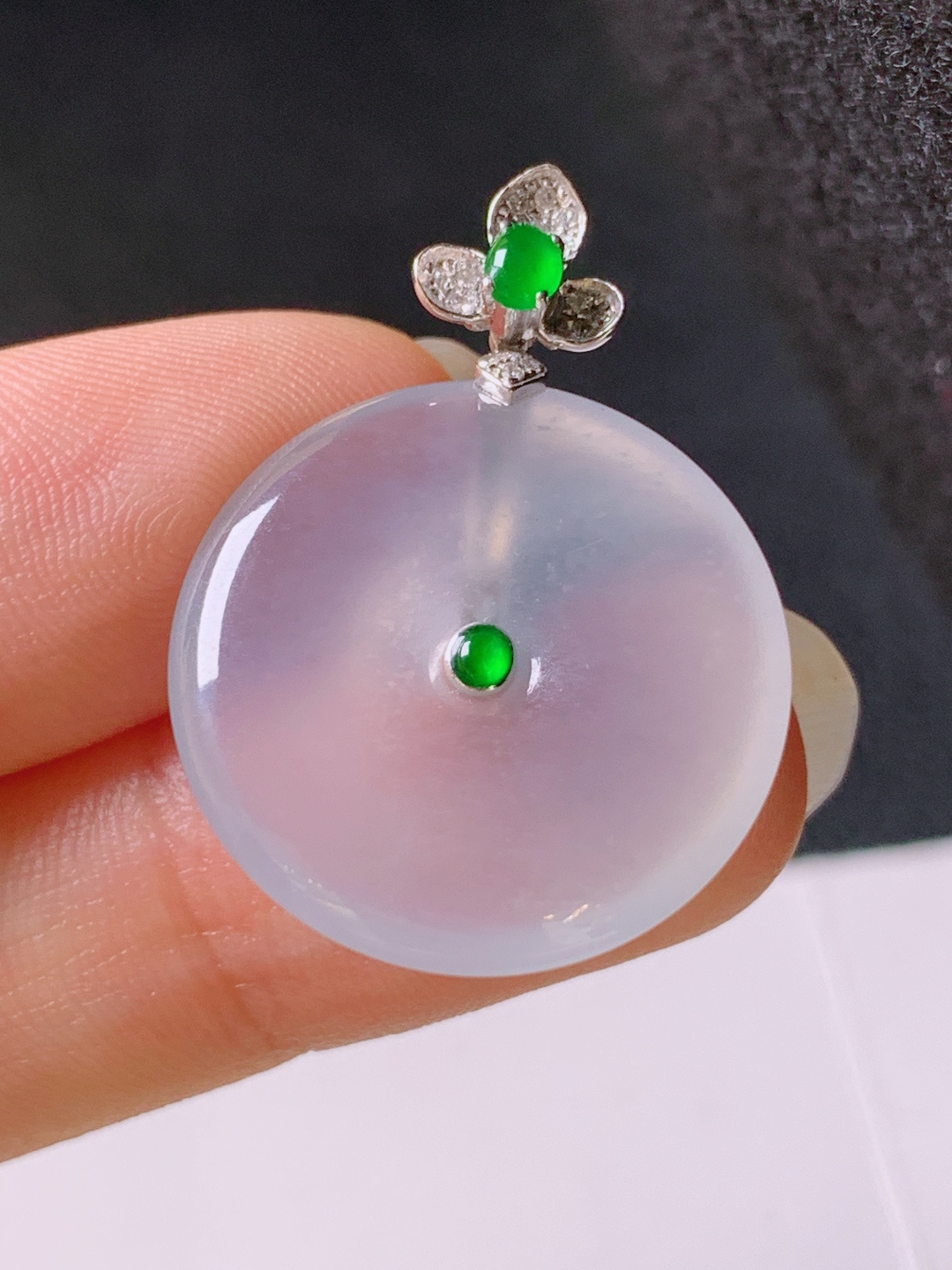 ️ 冰种平安扣吊坠，无裂通透细腻，裸石21.3-3.928.9