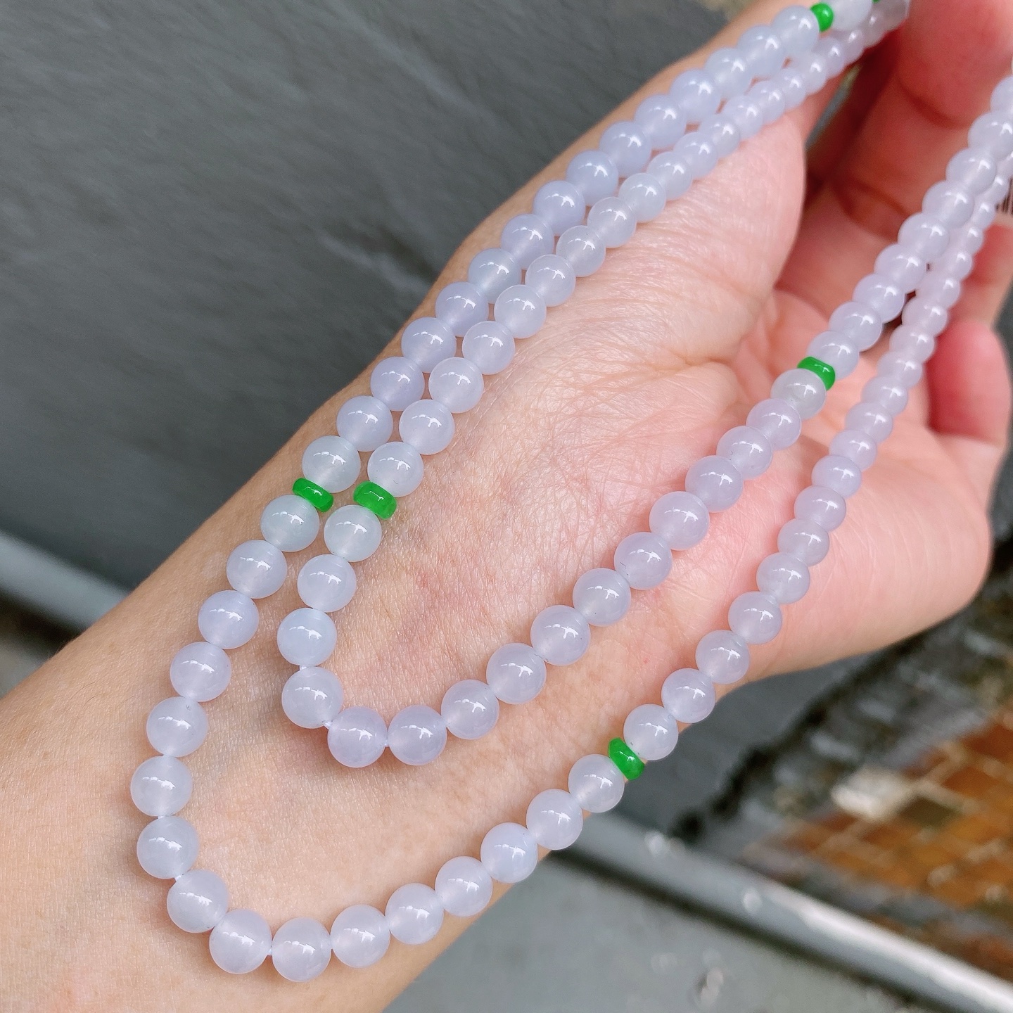 ️ 冰紫项链 种水好 料子细腻 度百分之90以上，5-6.4