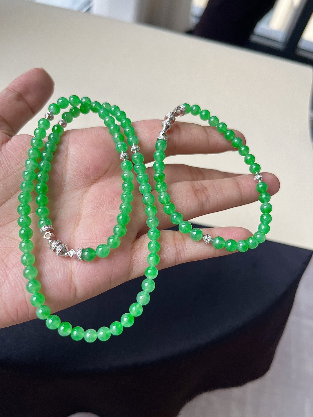 ️【珠子手串一对】种老细腻，色阳浓郁起胶，尺寸：5.2，4.6，b1416