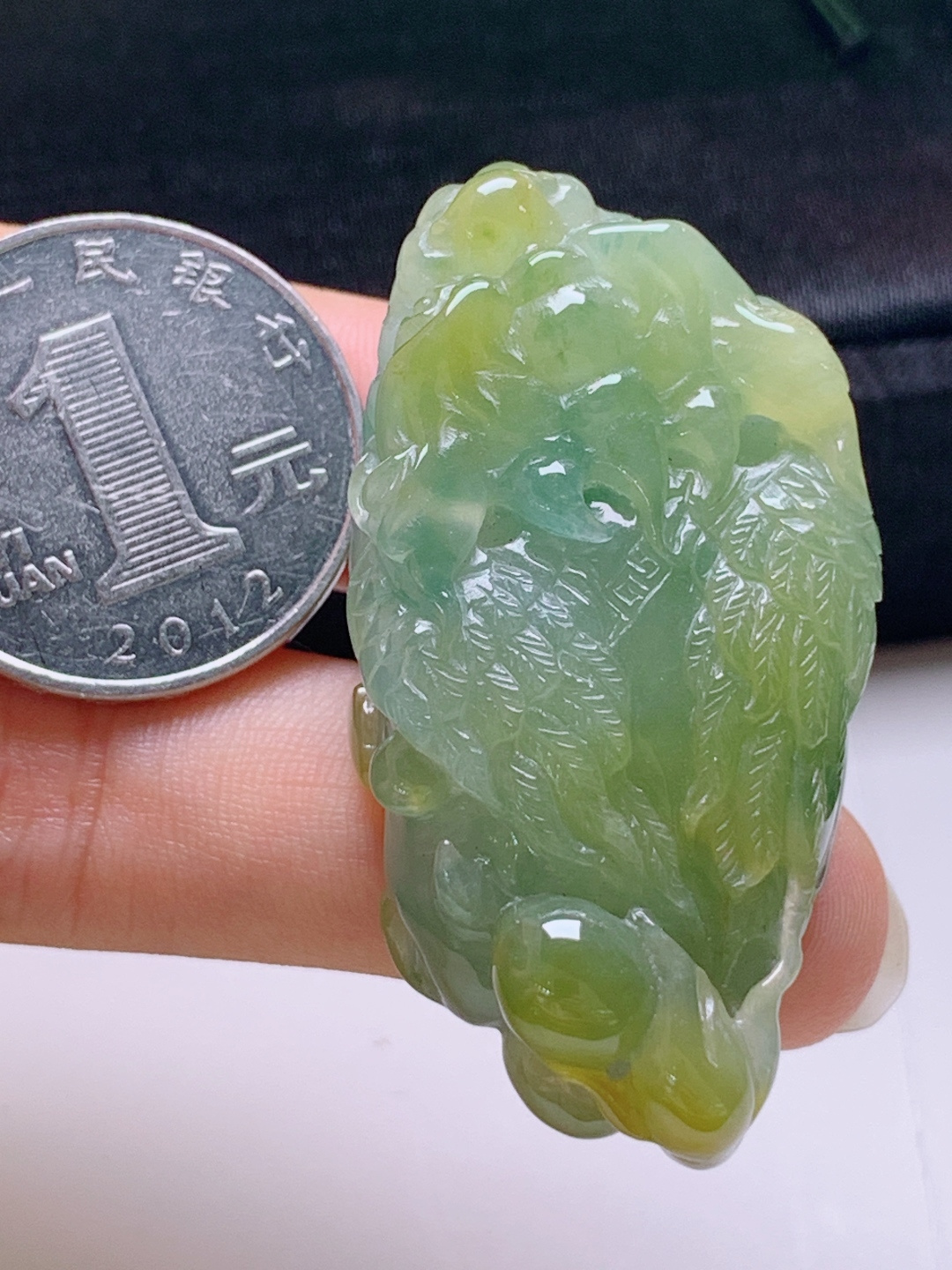 ️ 冰黄翡貔貅，无裂色正厚装，裸石47.7-24.9-15.1