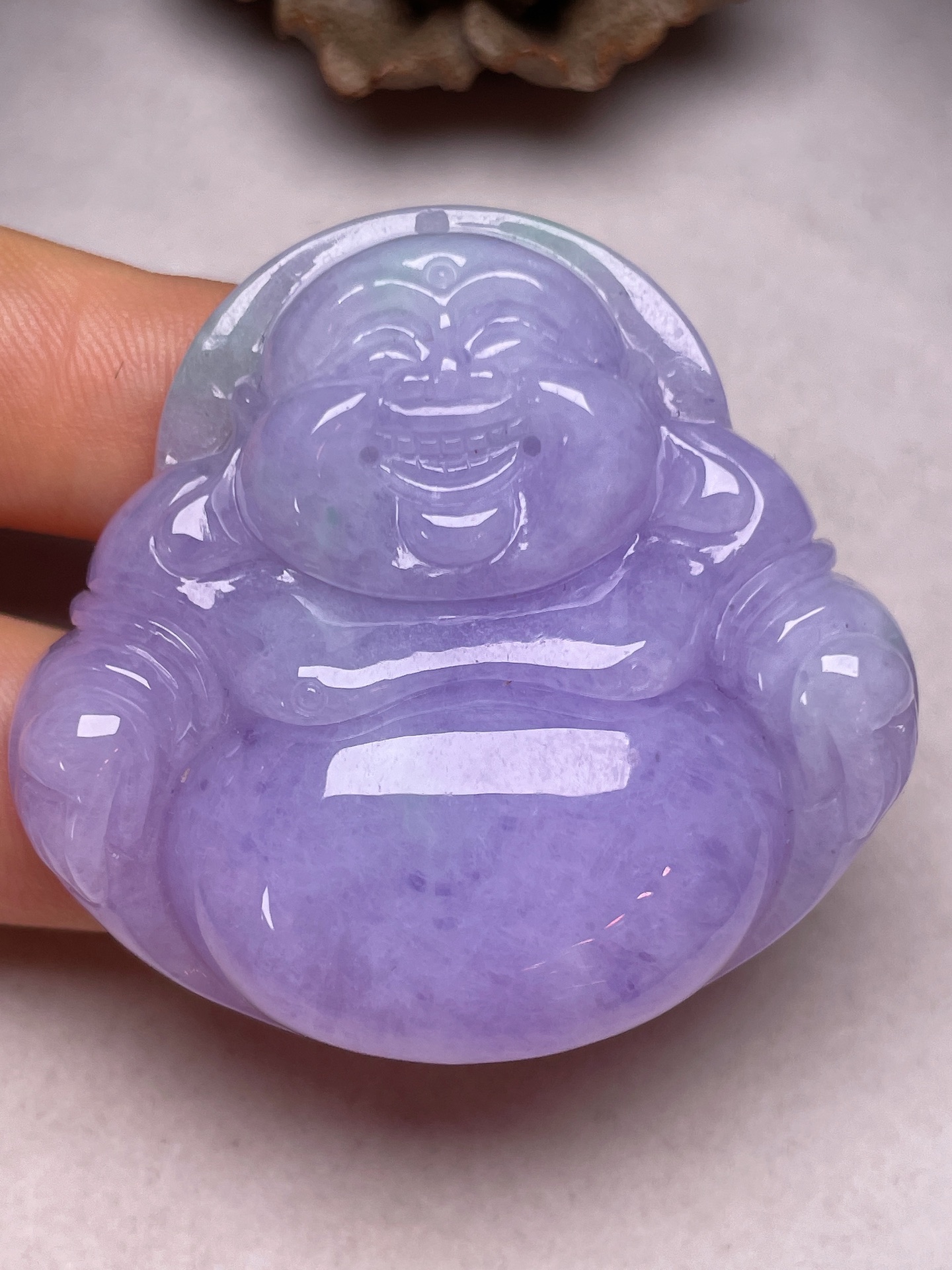 ️ 【大坐佛】，冰糯种满紫，无裂一手货源裸石尺寸44.2/47.6/11.9