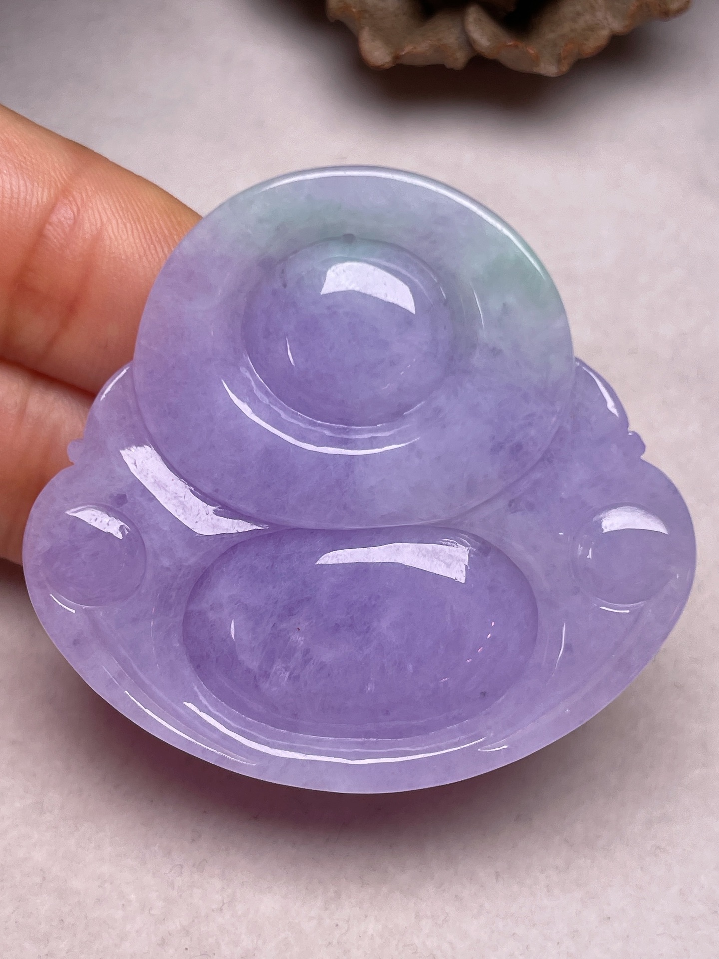 ️ 【大坐佛】，冰糯种满紫，无裂一手货源裸石尺寸44.2/47.6/11.9