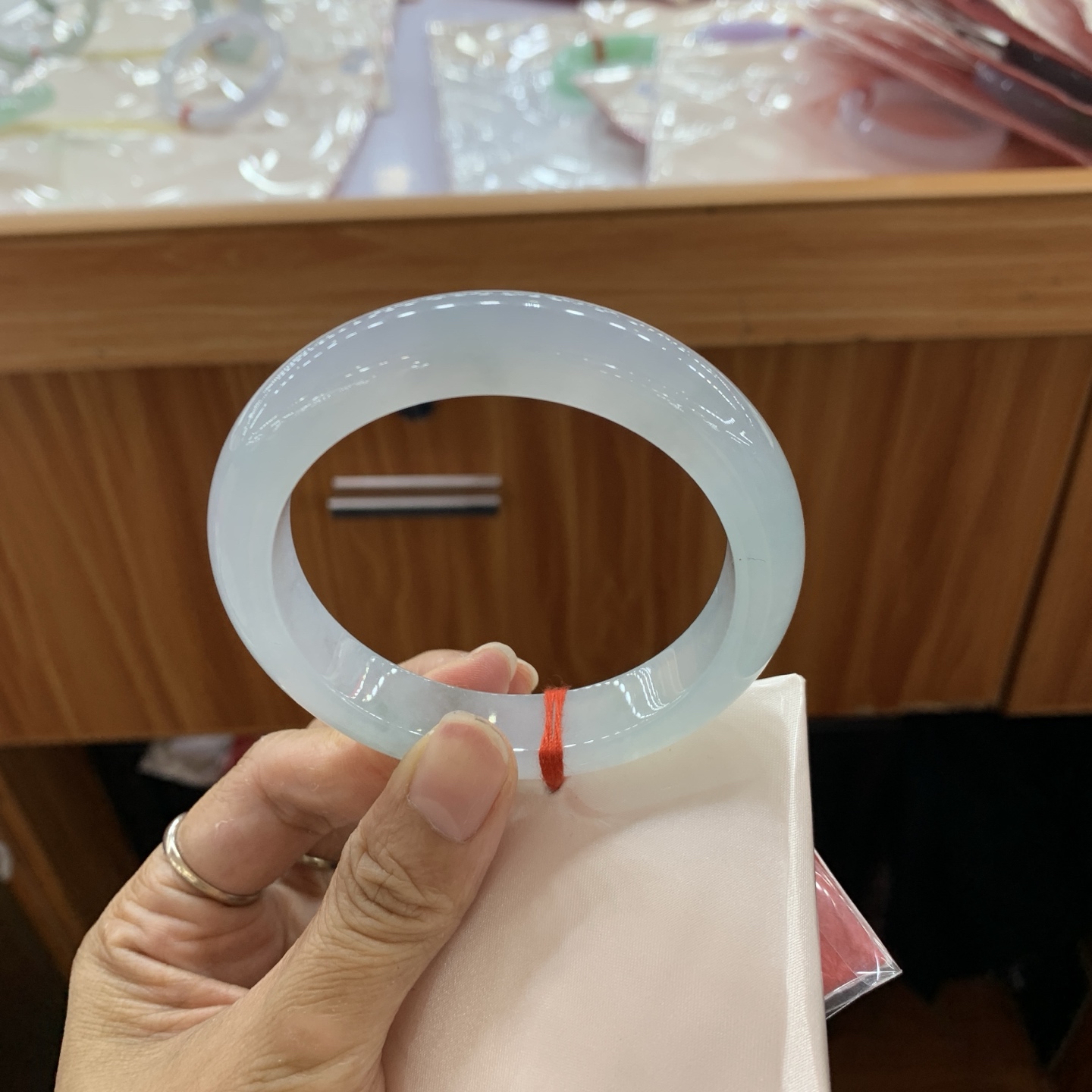 041647LL冰胶蓝正圈翡翠手镯59.3-12.6-9.3