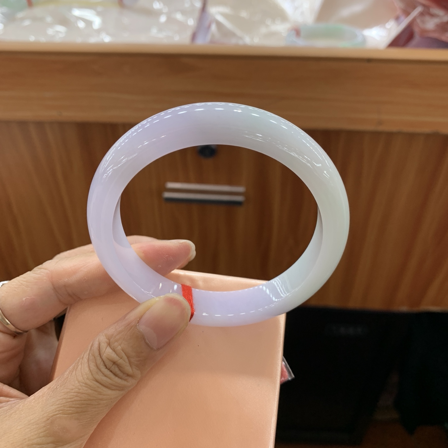 041607FN春带彩正圈大圈口翡翠手镯60.5/12.6/8.3