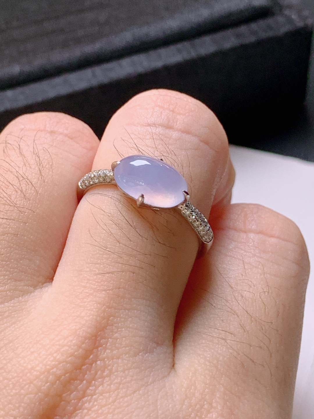 ️ 蛋面戒指，无裂色正，裸石9.6-6.2-4.2，圈口14