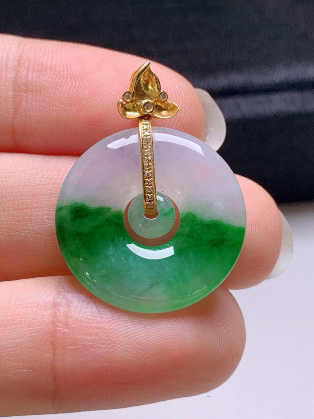 ️ 冰种绿子母扣吊坠，无裂翠色水润，裸石20.9-3.627.7
