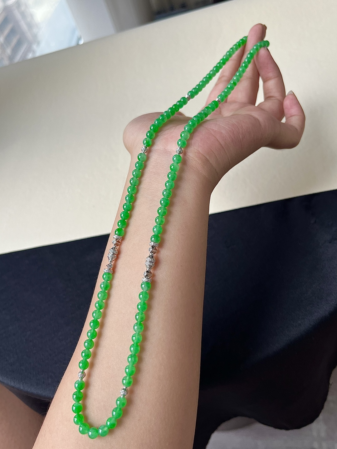 ️【珠子手串一对】种老细腻，色阳浓郁起胶，尺寸：5.2，4.6，b1416