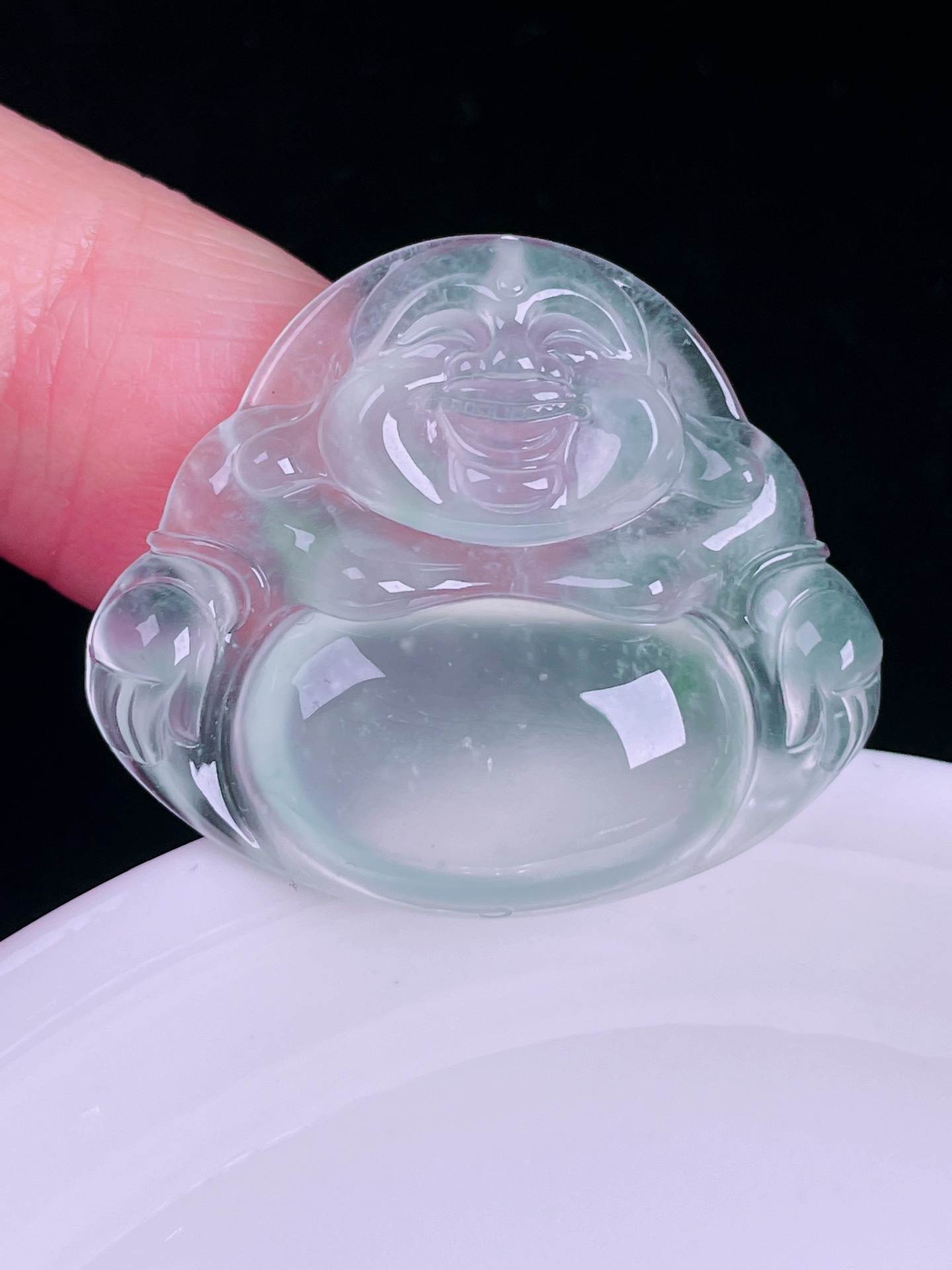 ️高冰佛公，老种起光，细底通透，尺寸：27.2/31.8/6.3mm，0417