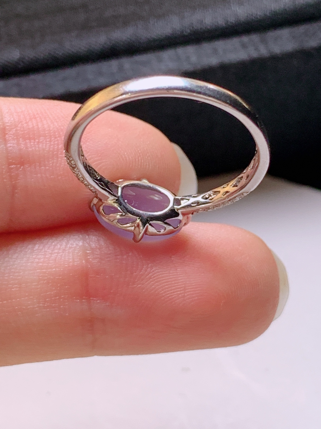 ️ 蛋面戒指，无裂色正，裸石9.6-6.2-4.2，圈口14