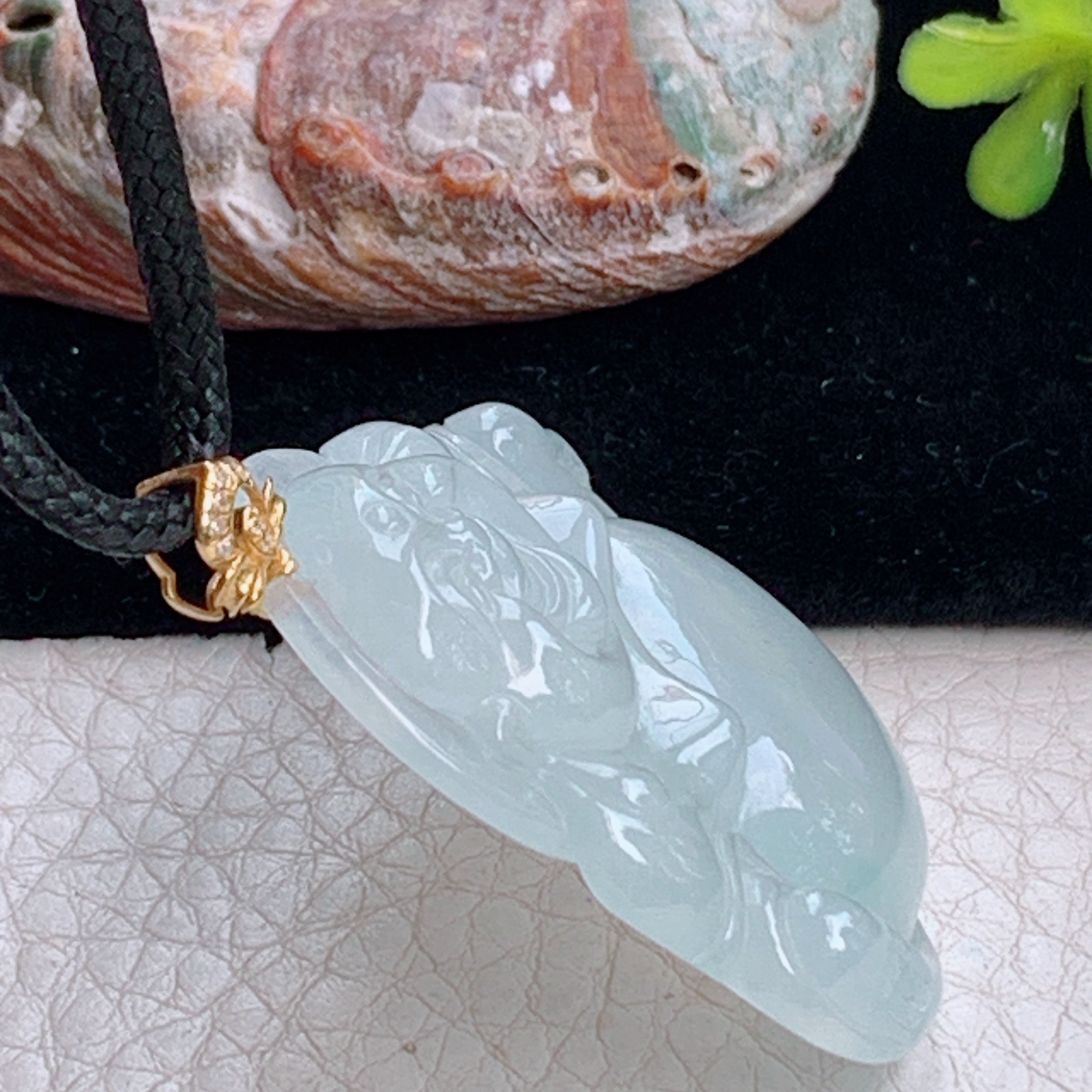 zz3实拍35.6*38.5*7天然缅甸翡翠冰透大佛公吊坠 镶金扣白月光弥勒佛像项坠