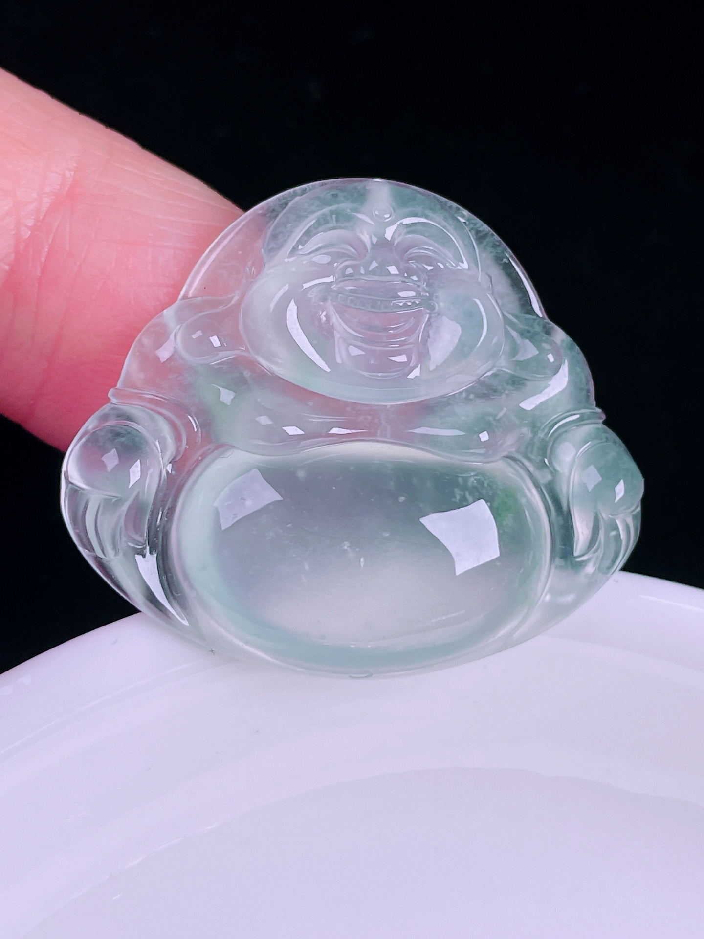 ️高冰佛公，老种起光，细底通透，尺寸：27.2/31.8/6.3mm，0417