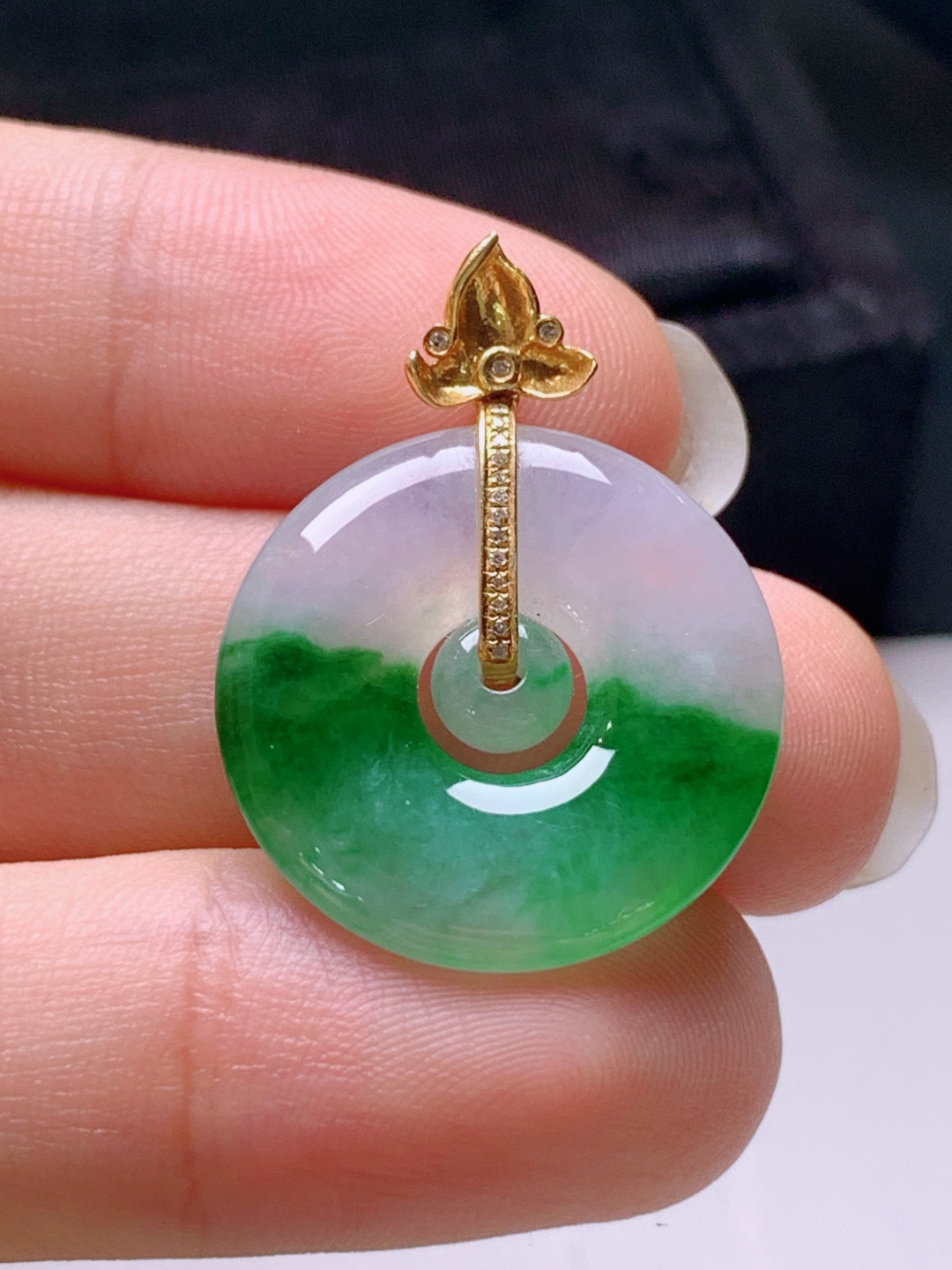 ️ 冰种绿子母扣吊坠，无裂翠色水润，裸石20.9-3.627.7