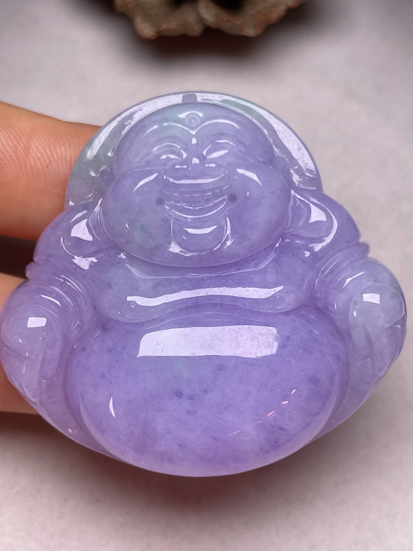 ️ 【大坐佛】，冰糯种满紫，无裂一手货源裸石尺寸44.2/47.6/11.9