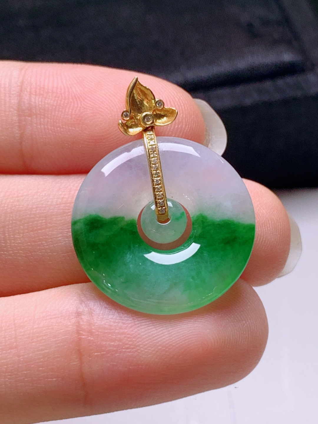 ️ 冰种绿子母扣吊坠，无裂翠色水润，裸石20.9-3.627.7