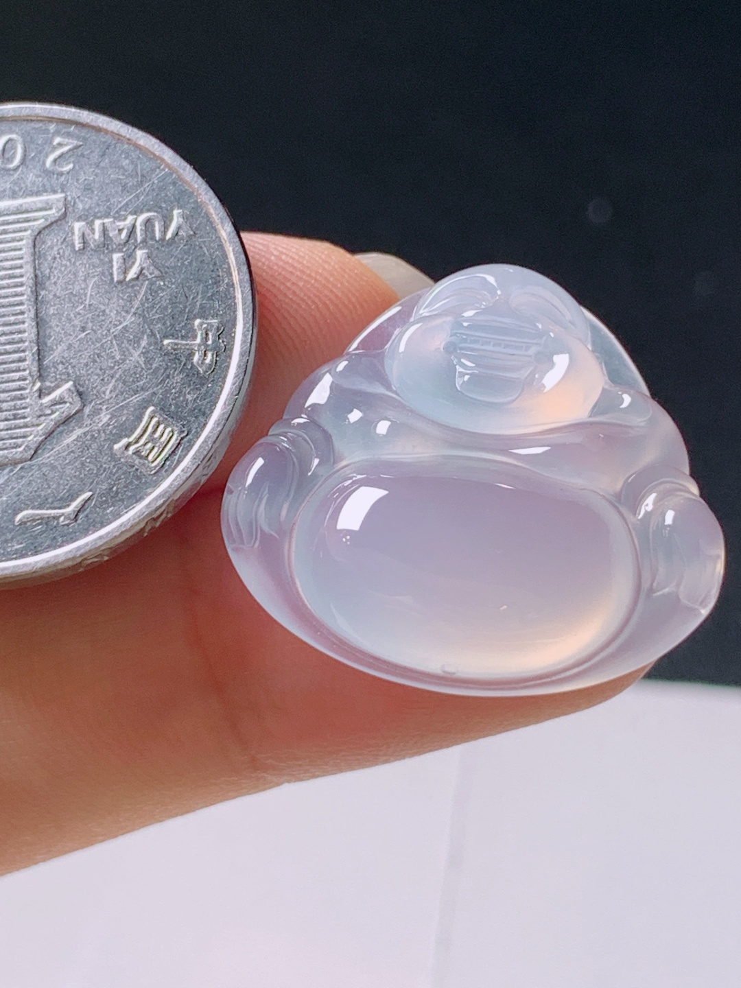 ️ 冰种佛公，无裂冰透饱满，裸石21.7-23.5-5.7