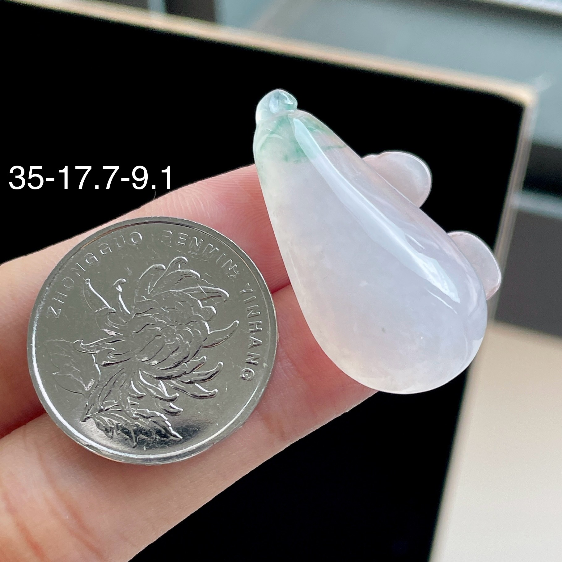 冰种飘花福瓜，YJ3-153-25，35-17.7-9.1