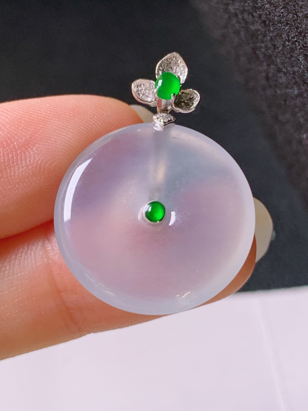 ️ 冰种平安扣吊坠，无裂通透细腻，裸石21.3-3.928.9