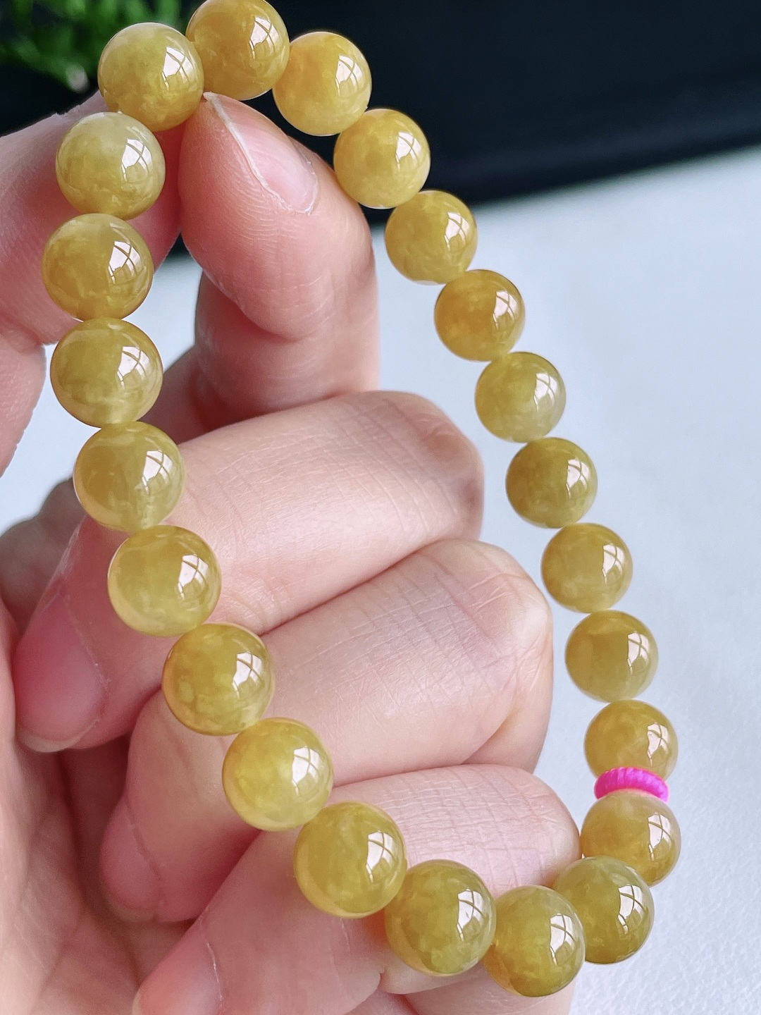 冰黄翡手串圆珠珠子手串，性比高，8mm，21克