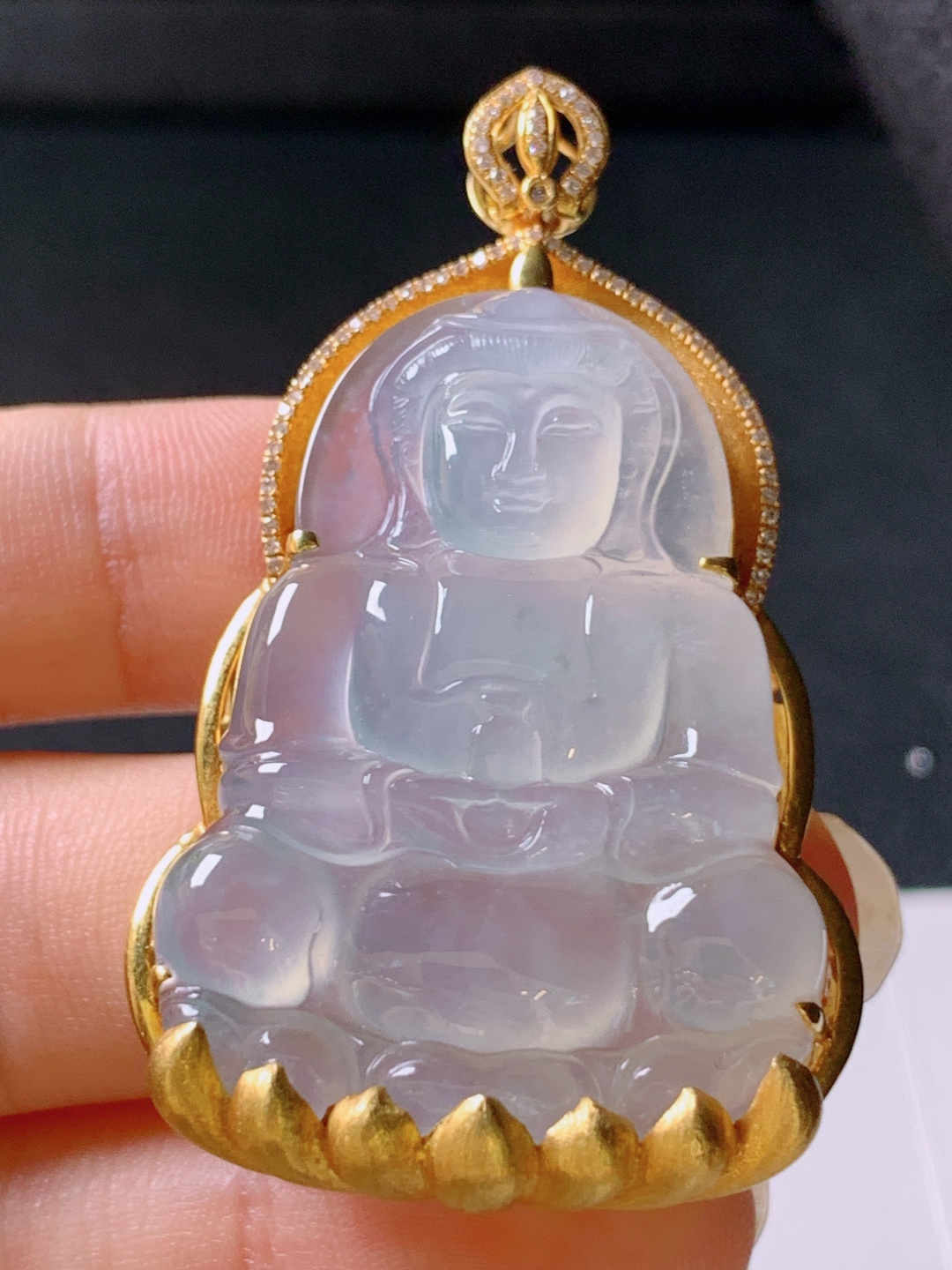 ️ 冰种观音吊坠，无裂通透品相好，裸石38.3-28.5-5.251.7-31.7-10.1，ss50182a