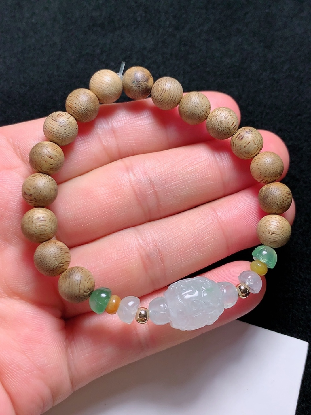 ️冰种雕花路路通手串，种老水头好，又冰又润，漂亮大气，尺寸：12.7/11.6mm8粒，ss