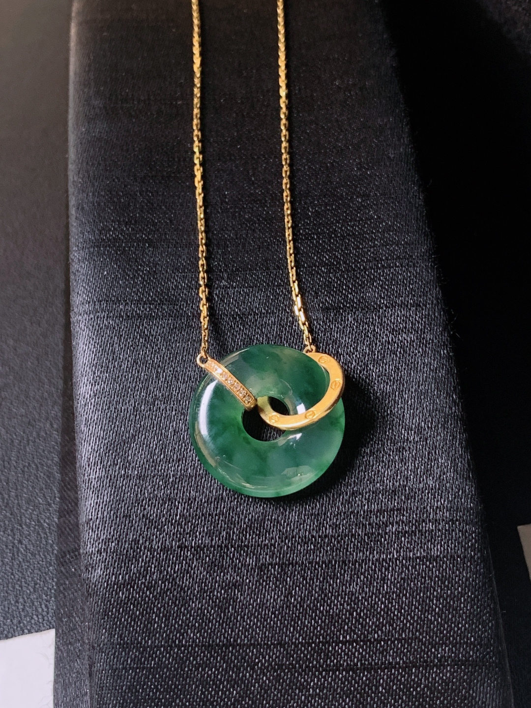 ️ 冰种飘花甜甜圈锁骨链，无裂水润，飘花灵动，裸石17.6-3.8