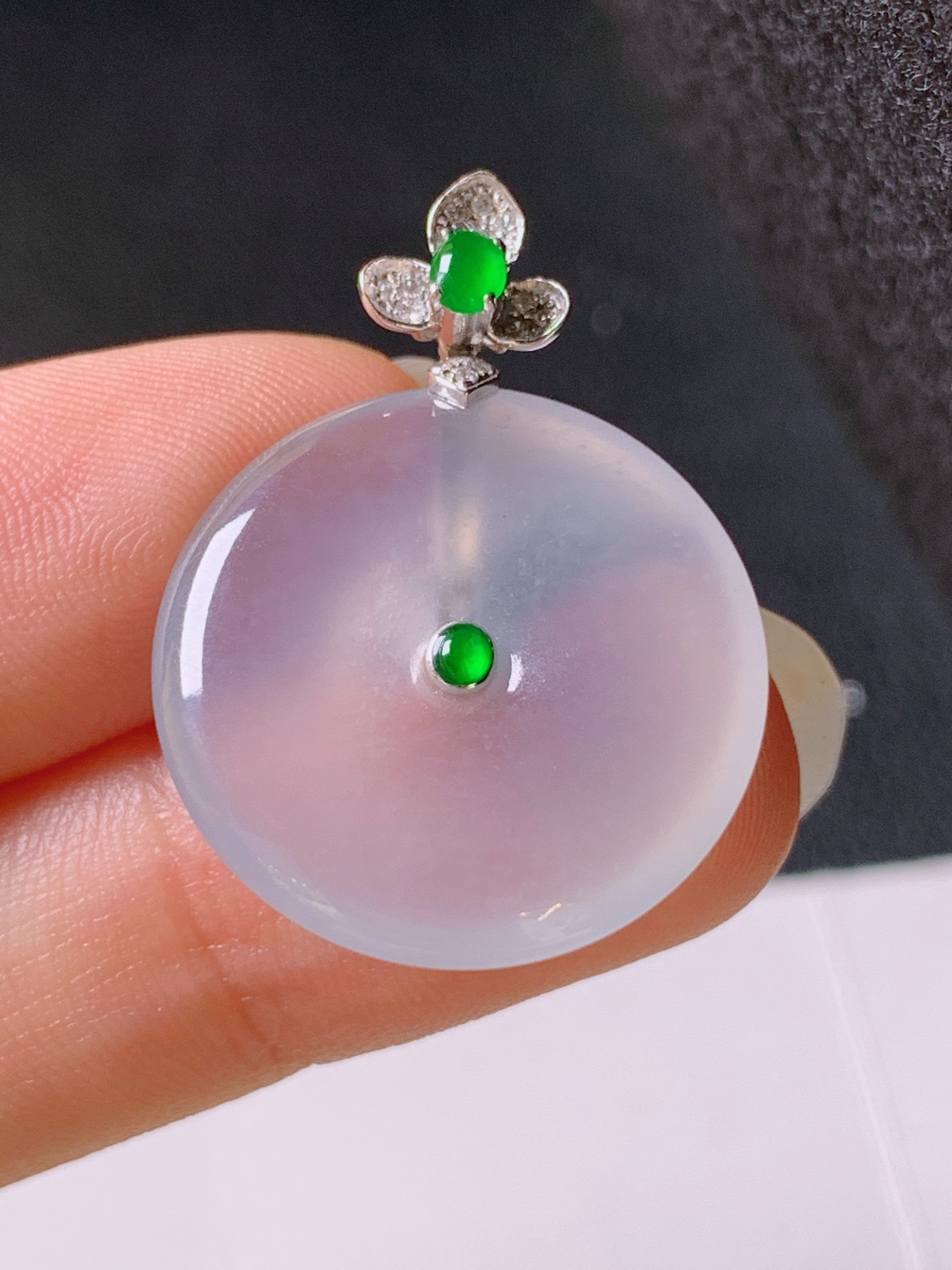 ️ 冰种平安扣吊坠，无裂通透细腻，裸石21.3-3.928.9