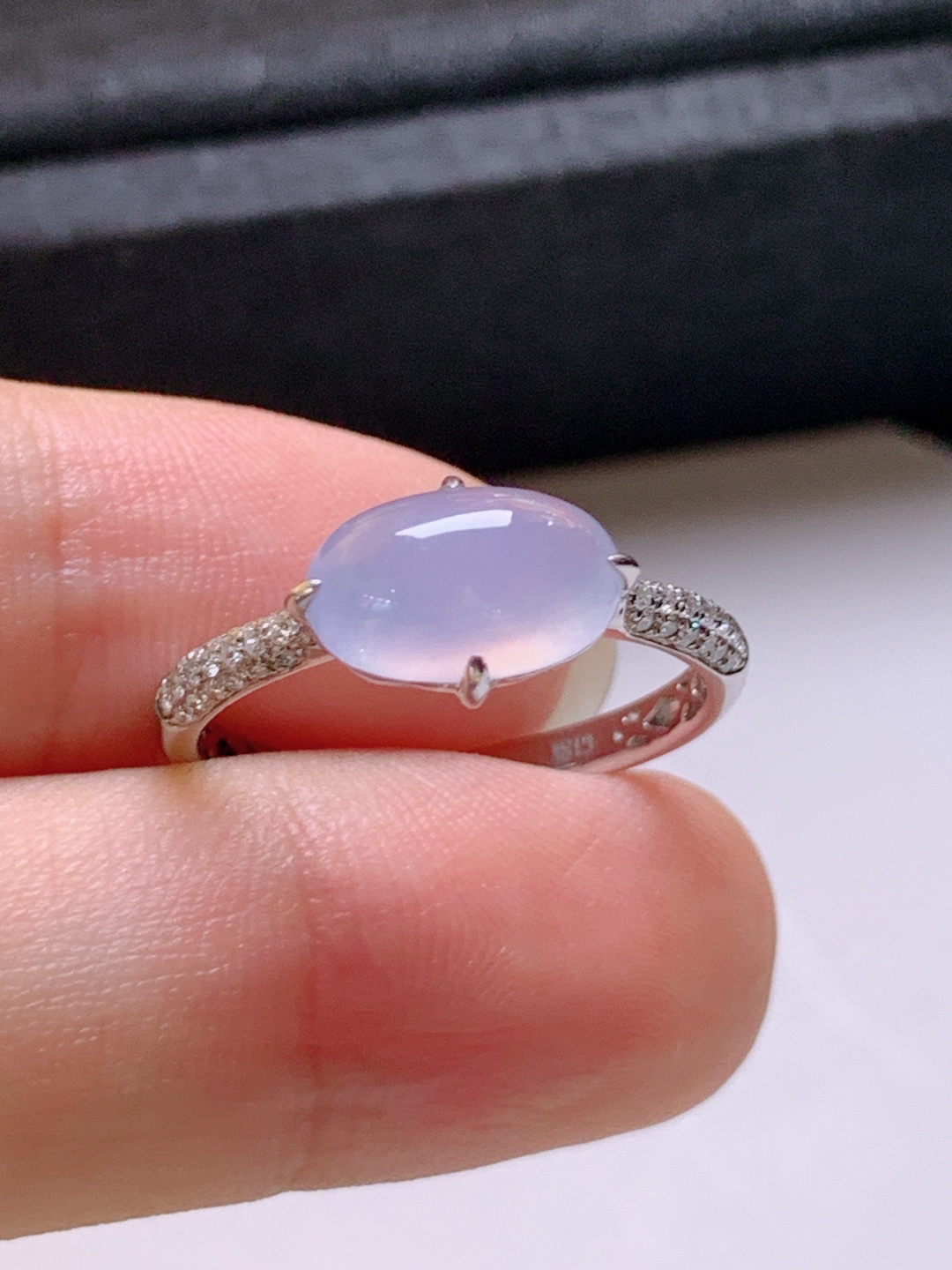 ️ 蛋面戒指，无裂色正，裸石9.6-6.2-4.2，圈口14