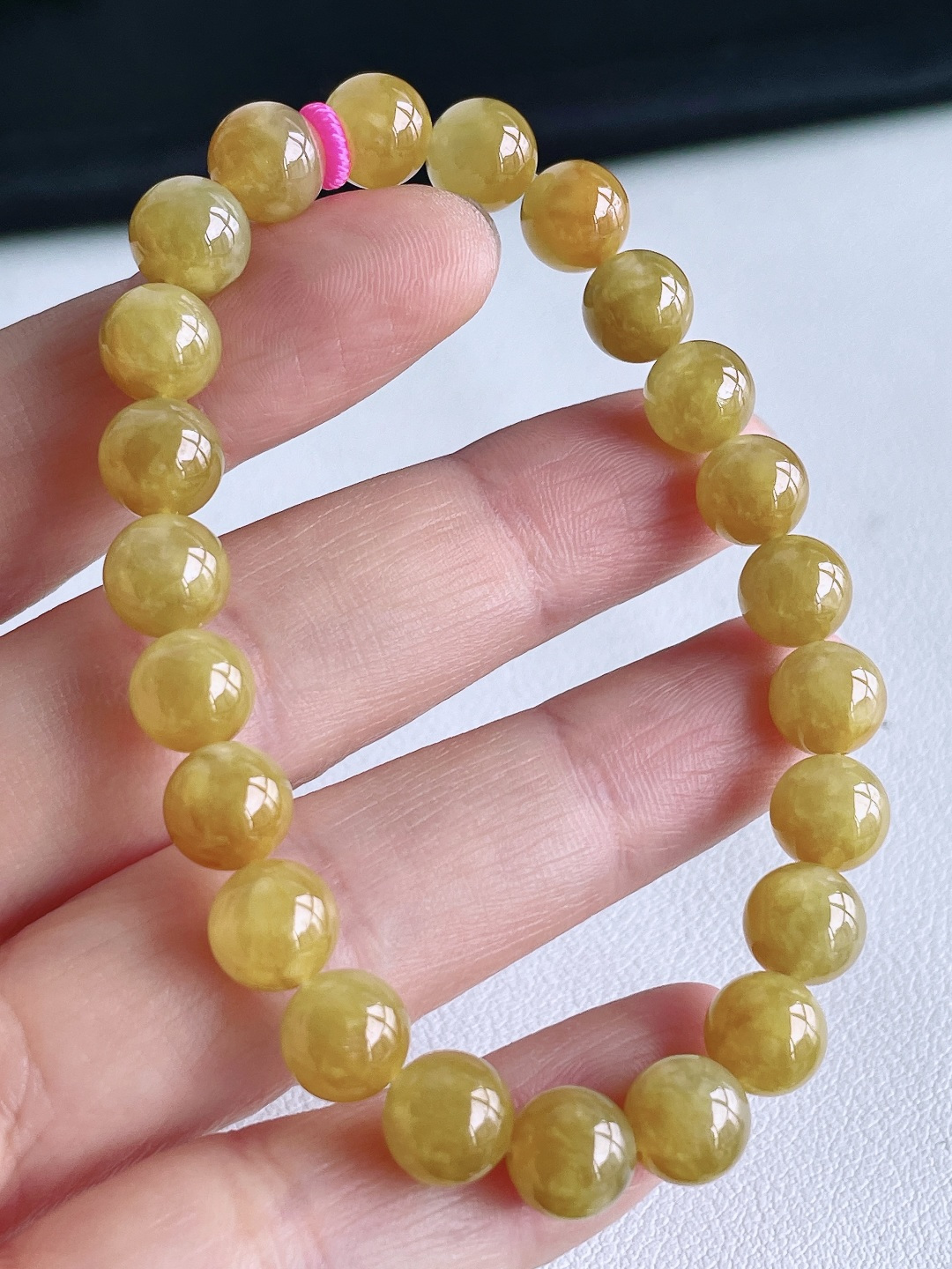 冰黄翡手串圆珠珠子手串，性比高，8mm，21克