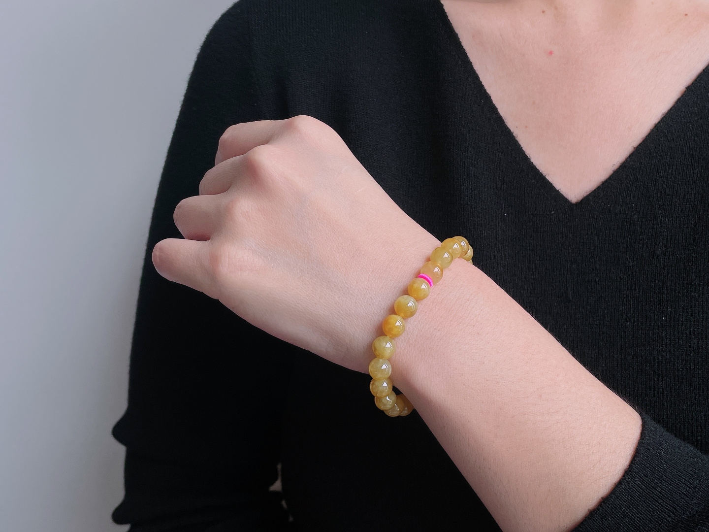 冰黄翡手串圆珠珠子手串，性比高，8mm，21克