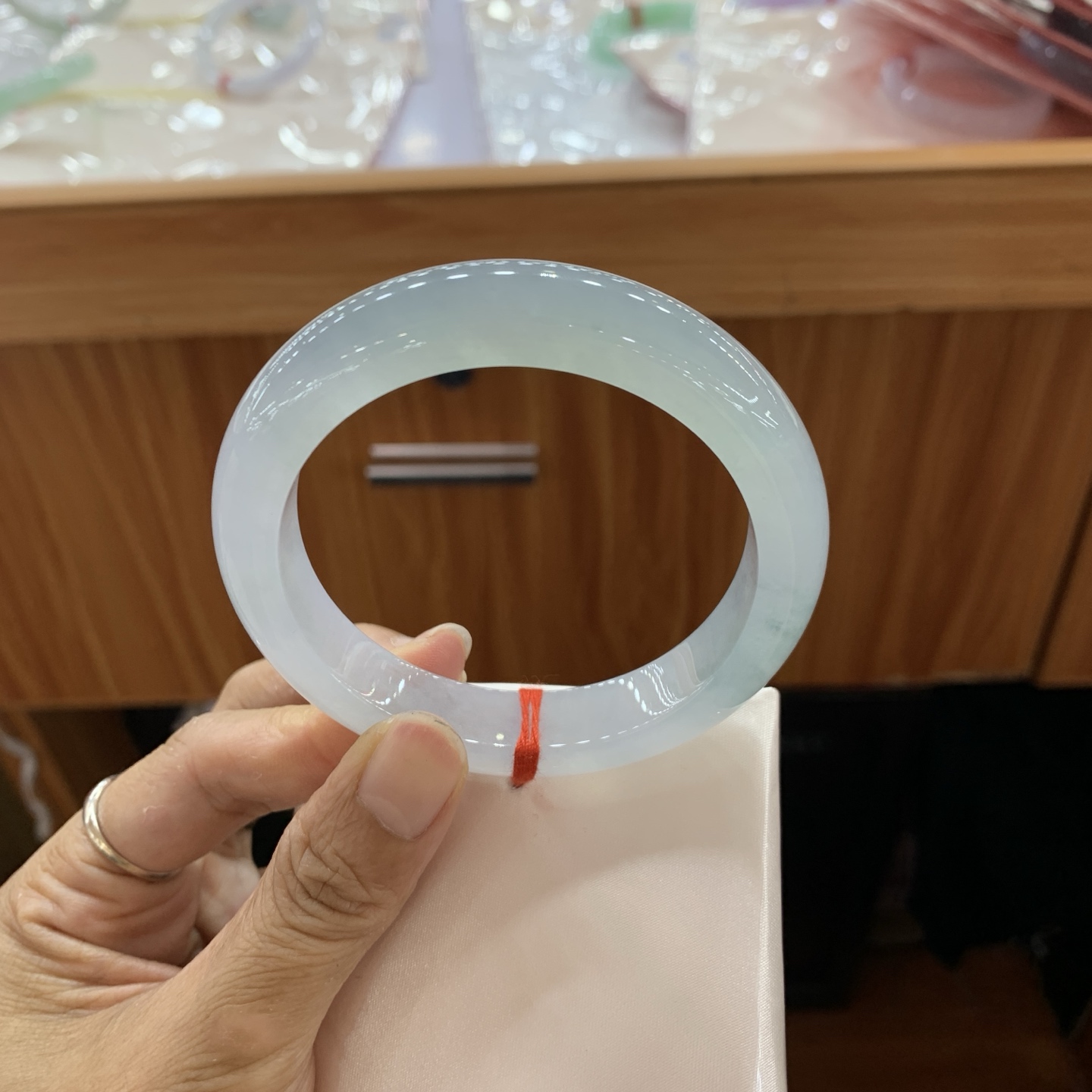 041647LL冰胶蓝正圈翡翠手镯59.3-12.6-9.3