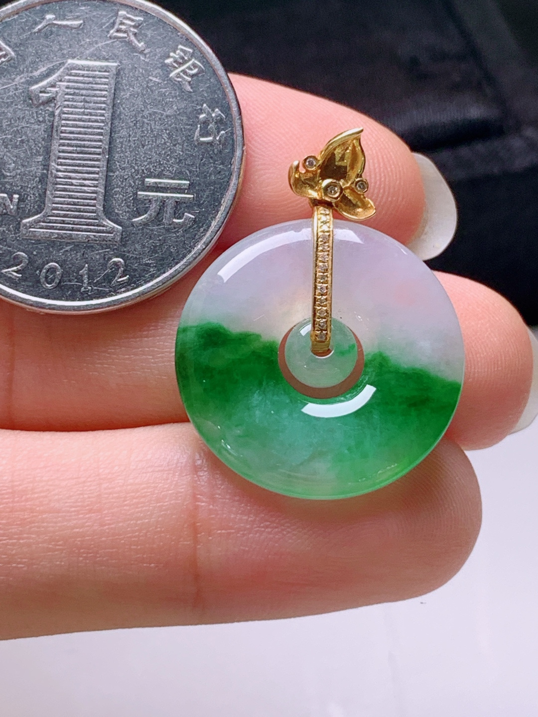 ️ 冰种绿子母扣吊坠，无裂翠色水润，裸石20.9-3.627.7