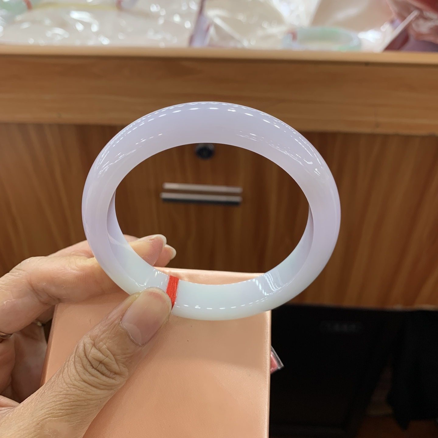 041607FN春带彩正圈大圈口翡翠手镯60.5/12.6/8.3