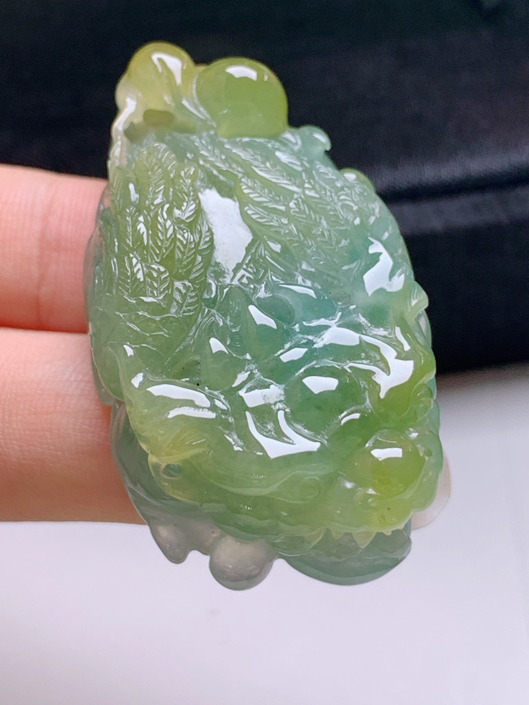 ️ 冰黄翡貔貅，无裂色正厚装，裸石47.7-24.9-15.1