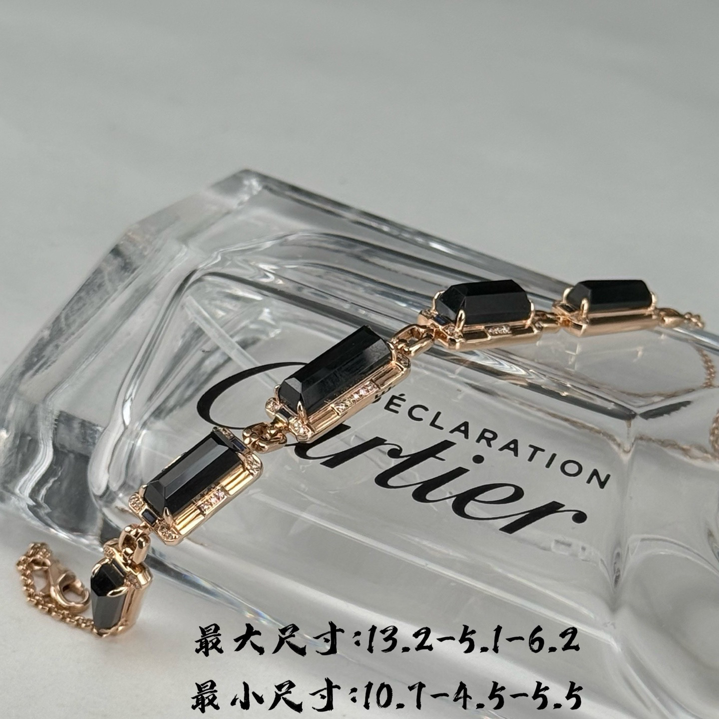 精品18k墨翠手链 种好色正 重金豪镶 打灯通透 油性十足 尺寸13.2