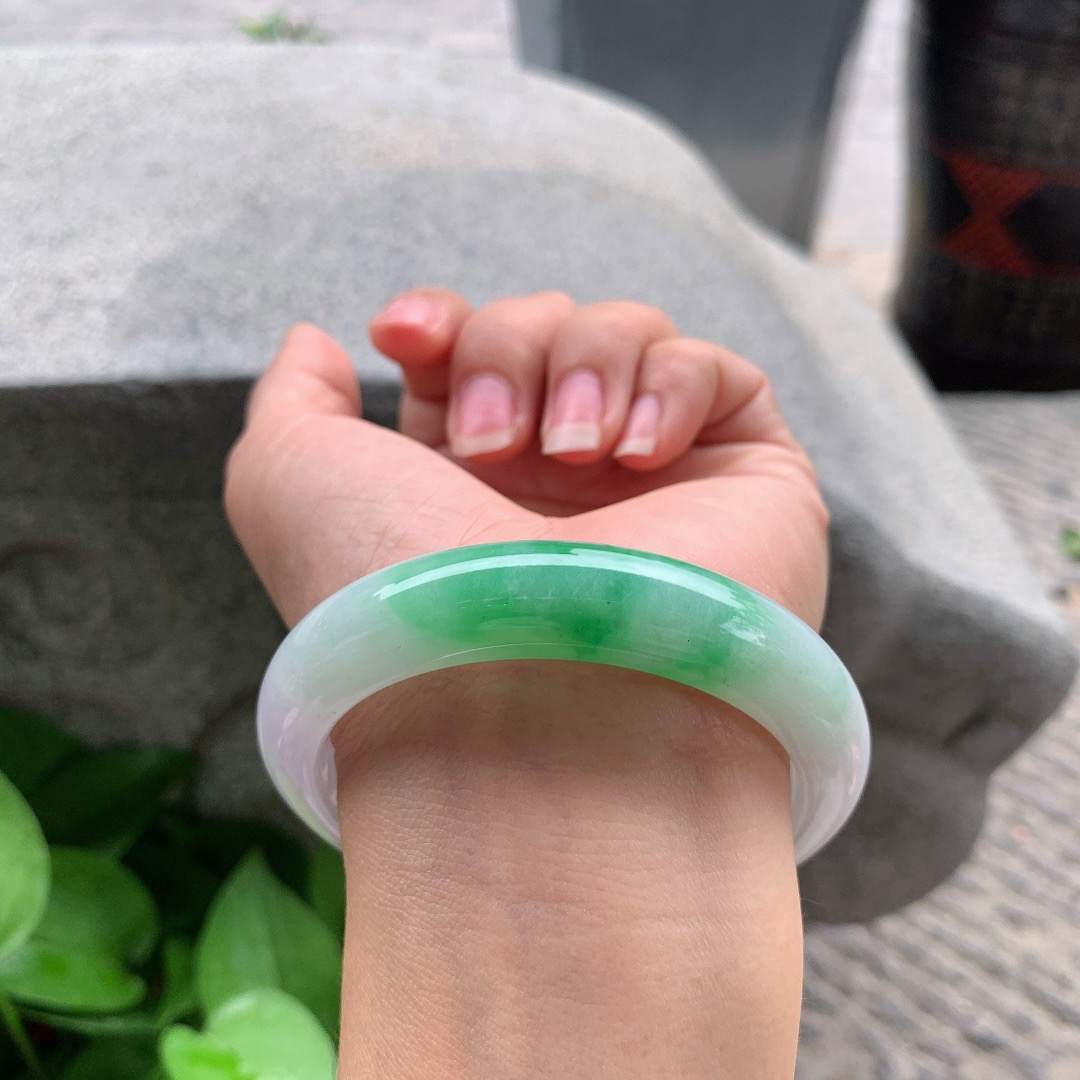圈口 57.2-12.5-8.7【阳绿正圈手镯】正圈57 58可戴