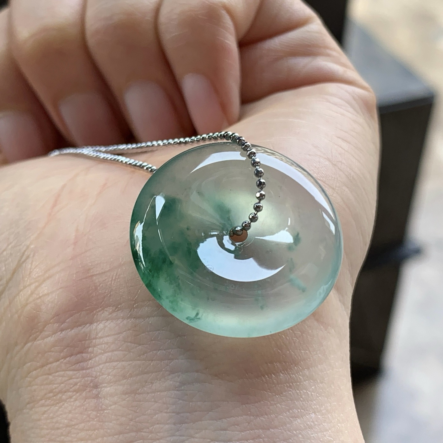 高冰飘花平安扣^_^飘花浓郁 鲜艳