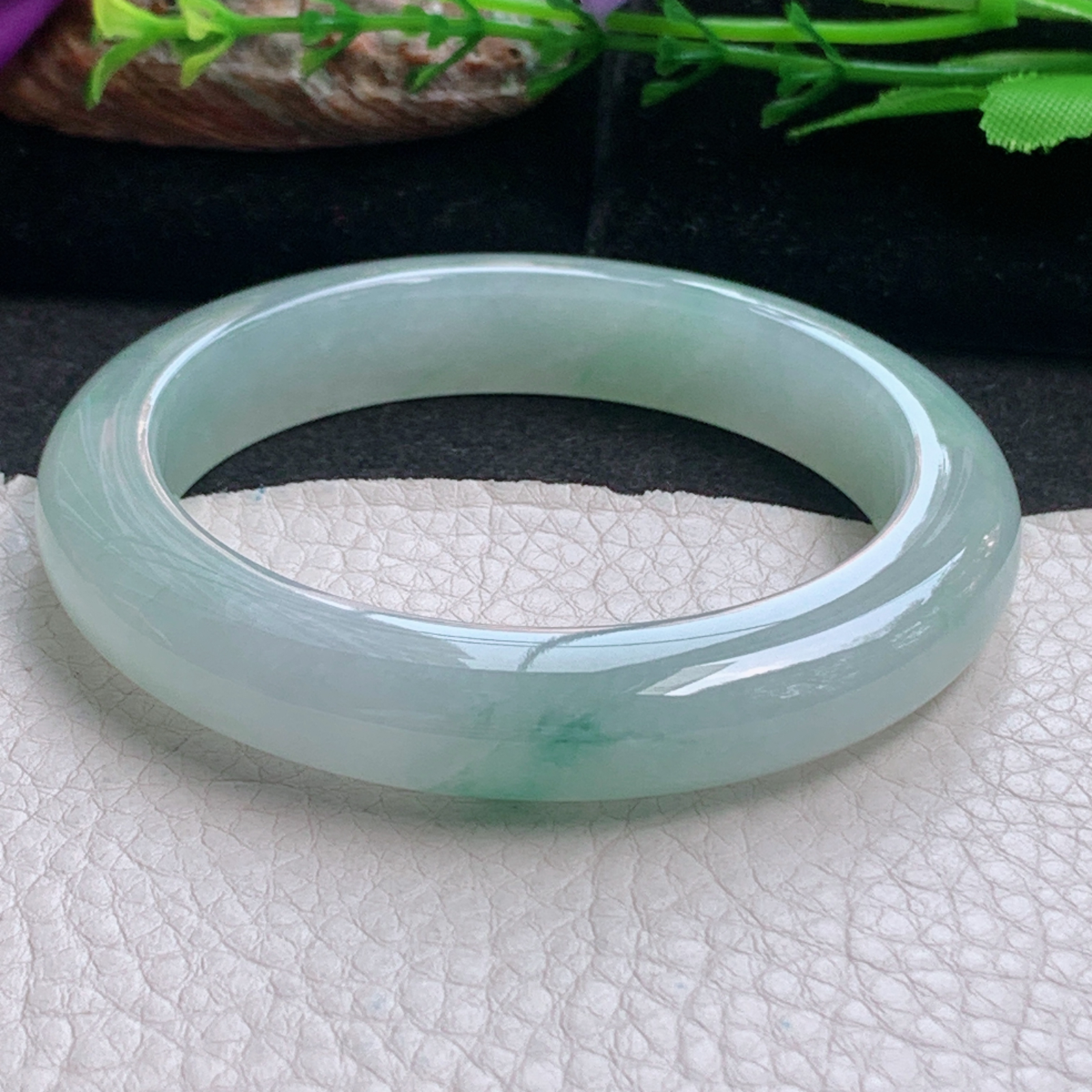 fx实拍56*11.5*9.2平安镯 天然缅甸翡翠a货手镯冰飘花正圈玉镯子