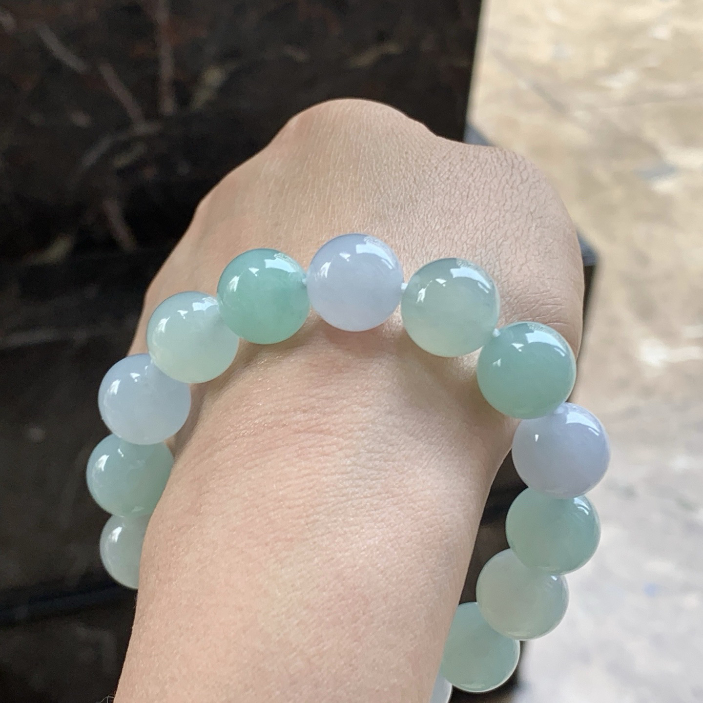 晴水手串^_^玉质温润 清新