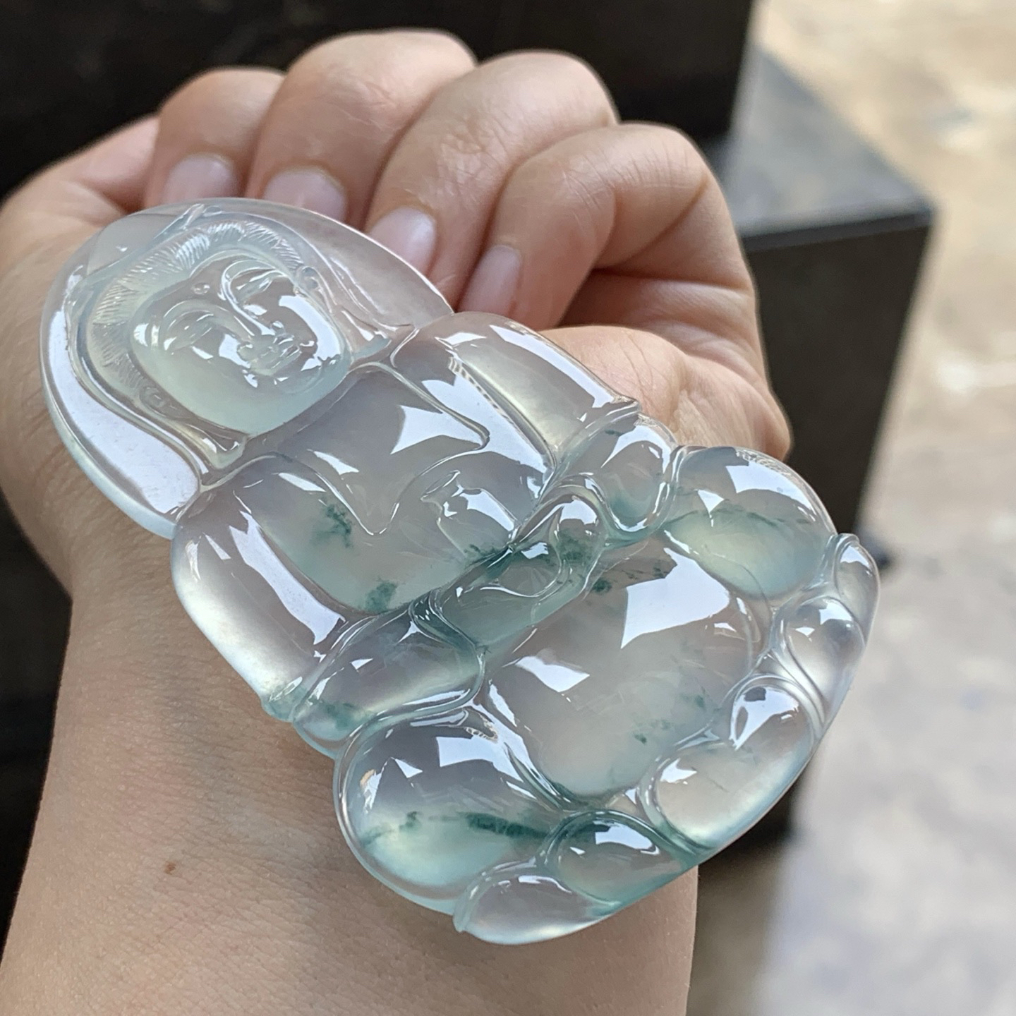 高冰蓝花观音^_^正装大气 冰透  飘花灵韵