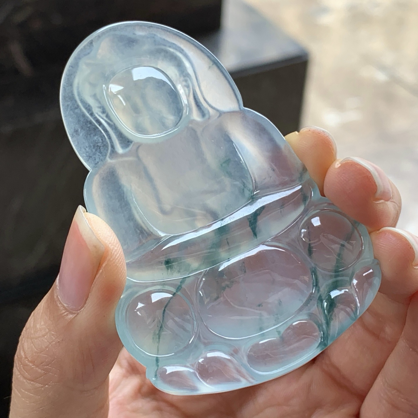 高冰蓝花观音^_^正装大气 冰透  飘花灵韵