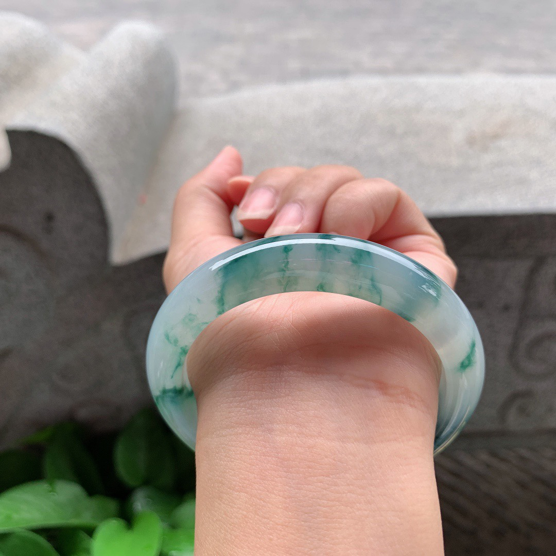 圈口 57.2-12-8.9【冰飘花正圈手镯】正圈57 58可戴