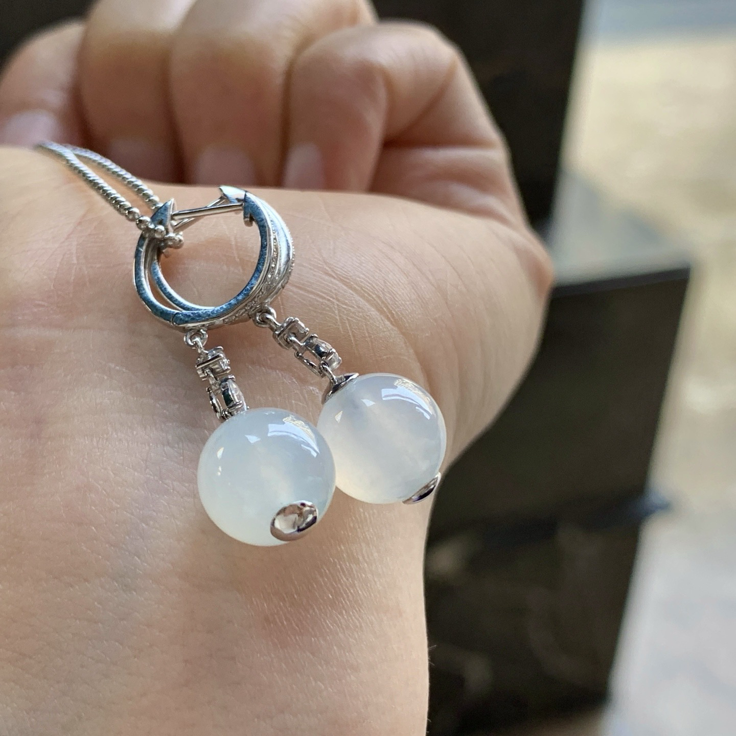 金镶嵌耳坠^_^清新 珠珠