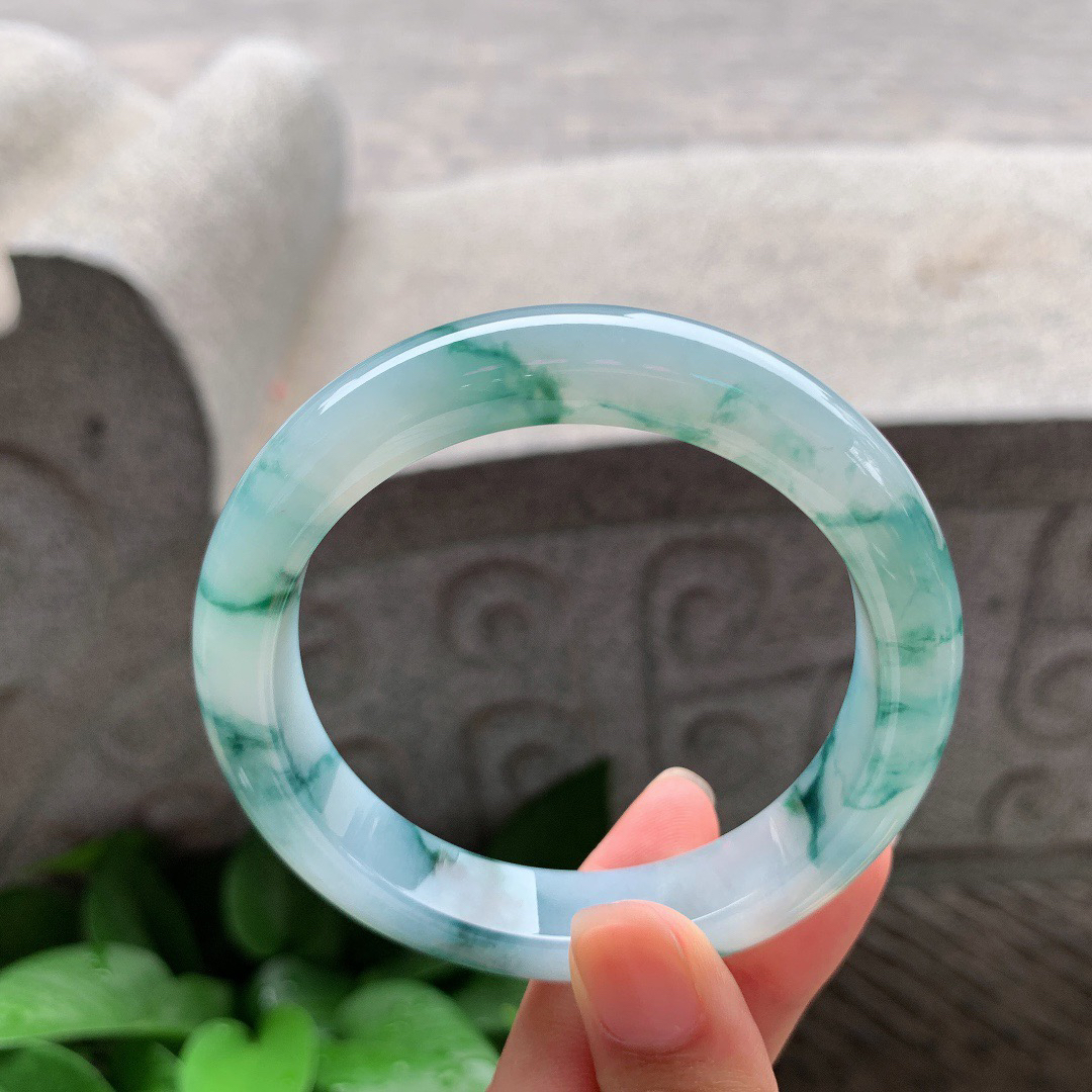 圈口 57.2-12-8.9【冰飘花正圈手镯】正圈57 58可戴