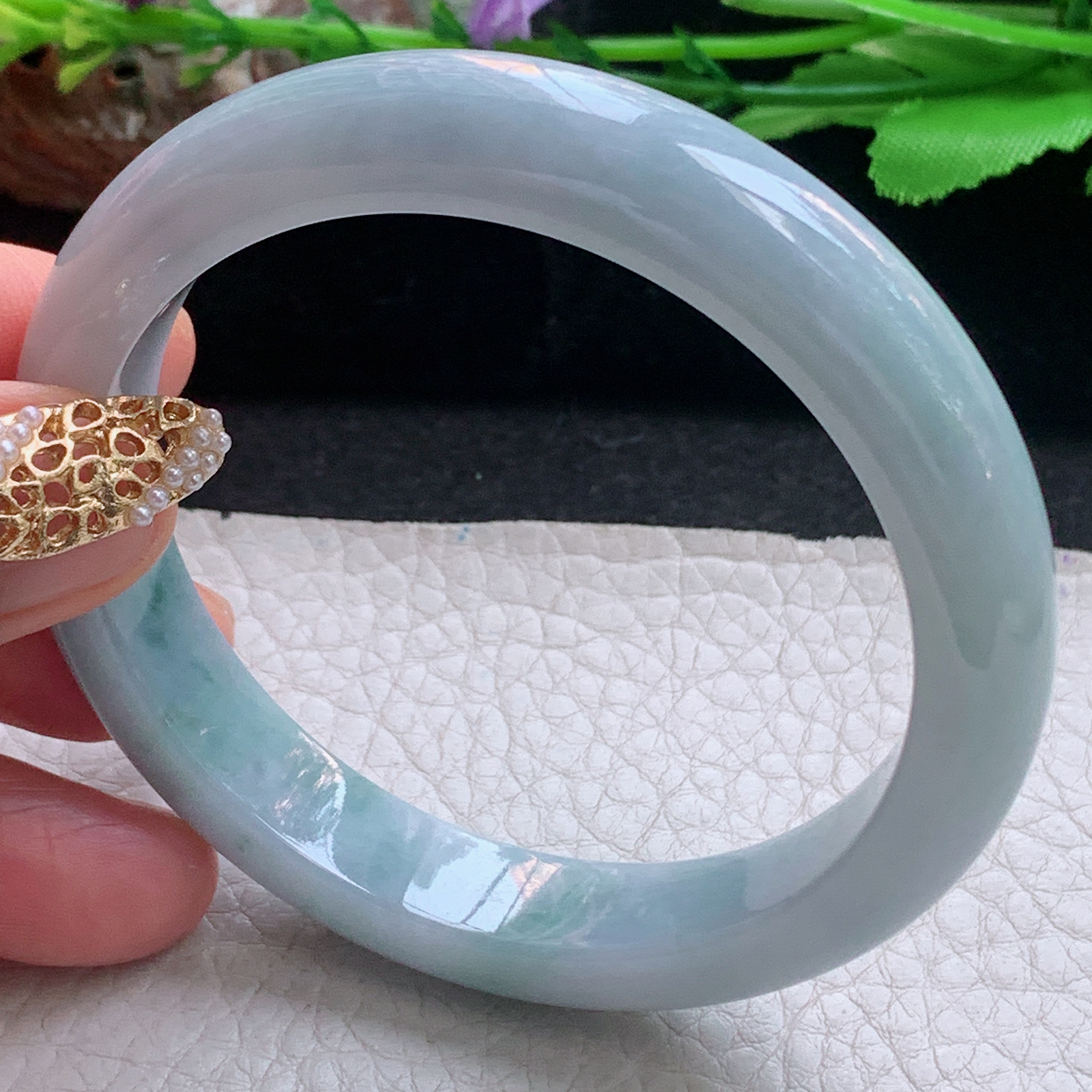 xx实拍56.5*11.3*8平安镯 天然缅甸翡翠a货手镯飘花正圈玉手镯