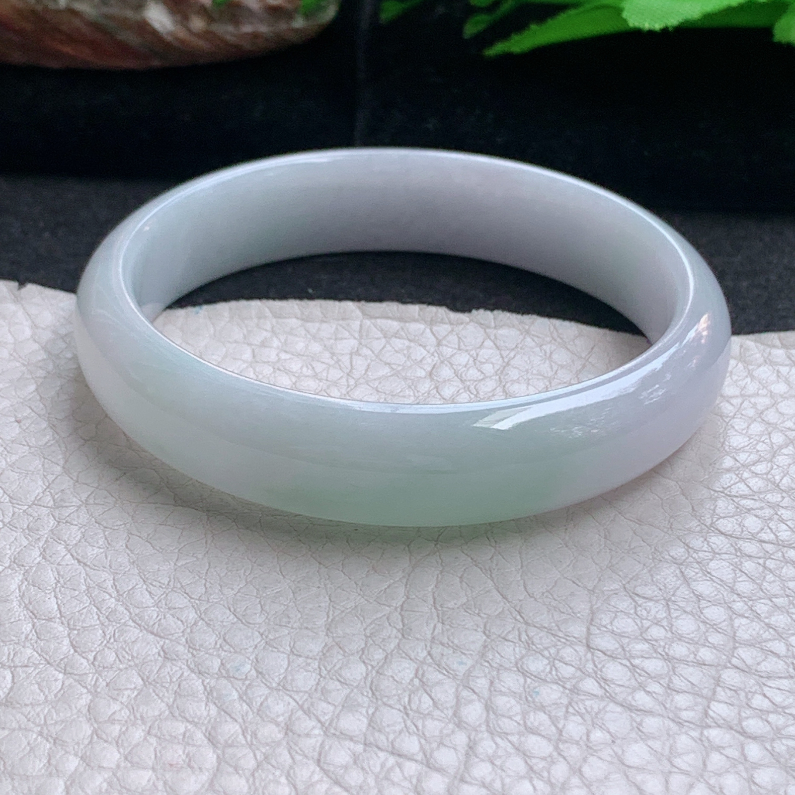 n清新款55*12.5*6.5平安镯 天然缅甸翡翠a货手镯清秀正圈玉镯子