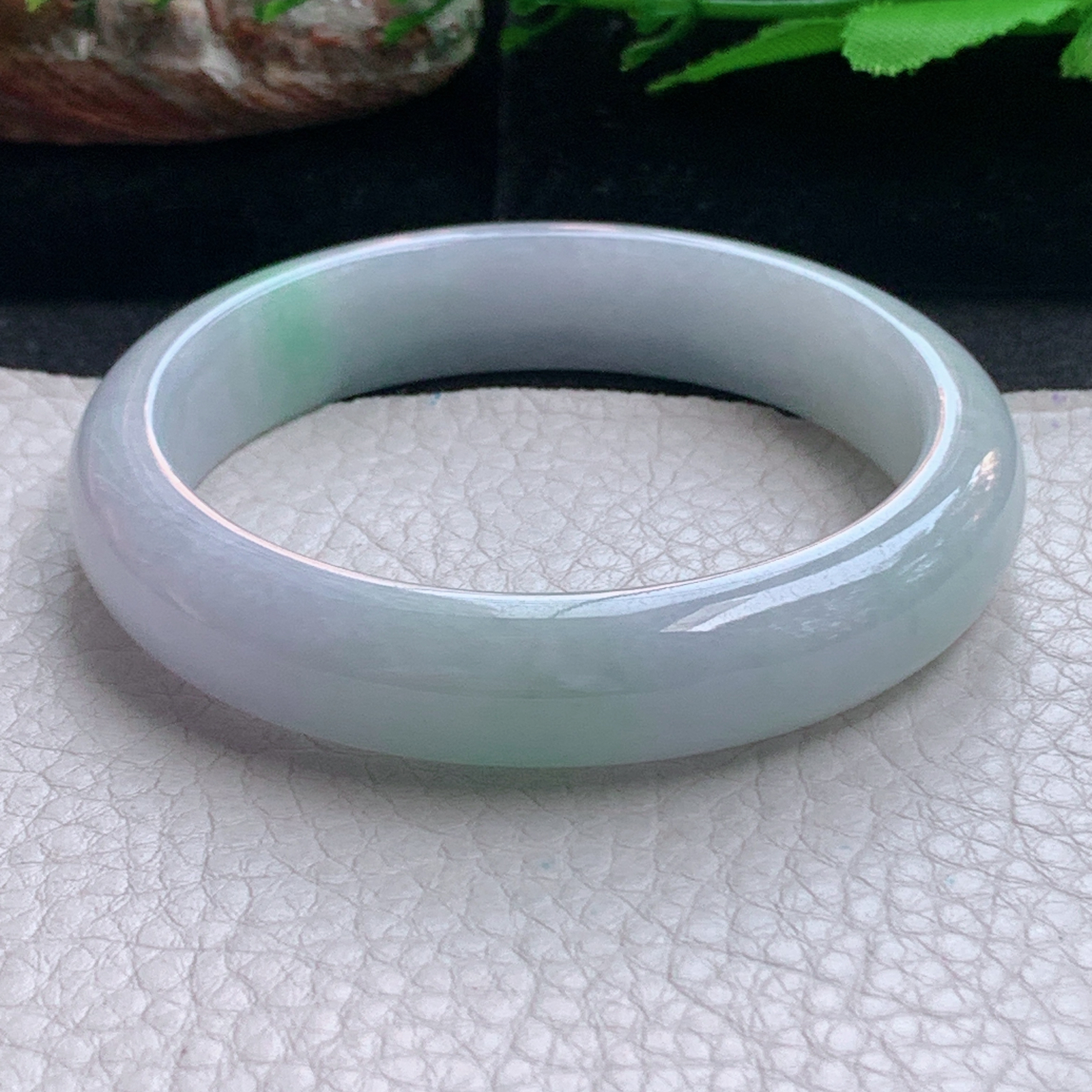 nc实拍55*12.3*7.5平安镯 天然缅甸翡翠a货手镯飘绿正圈玉镯子