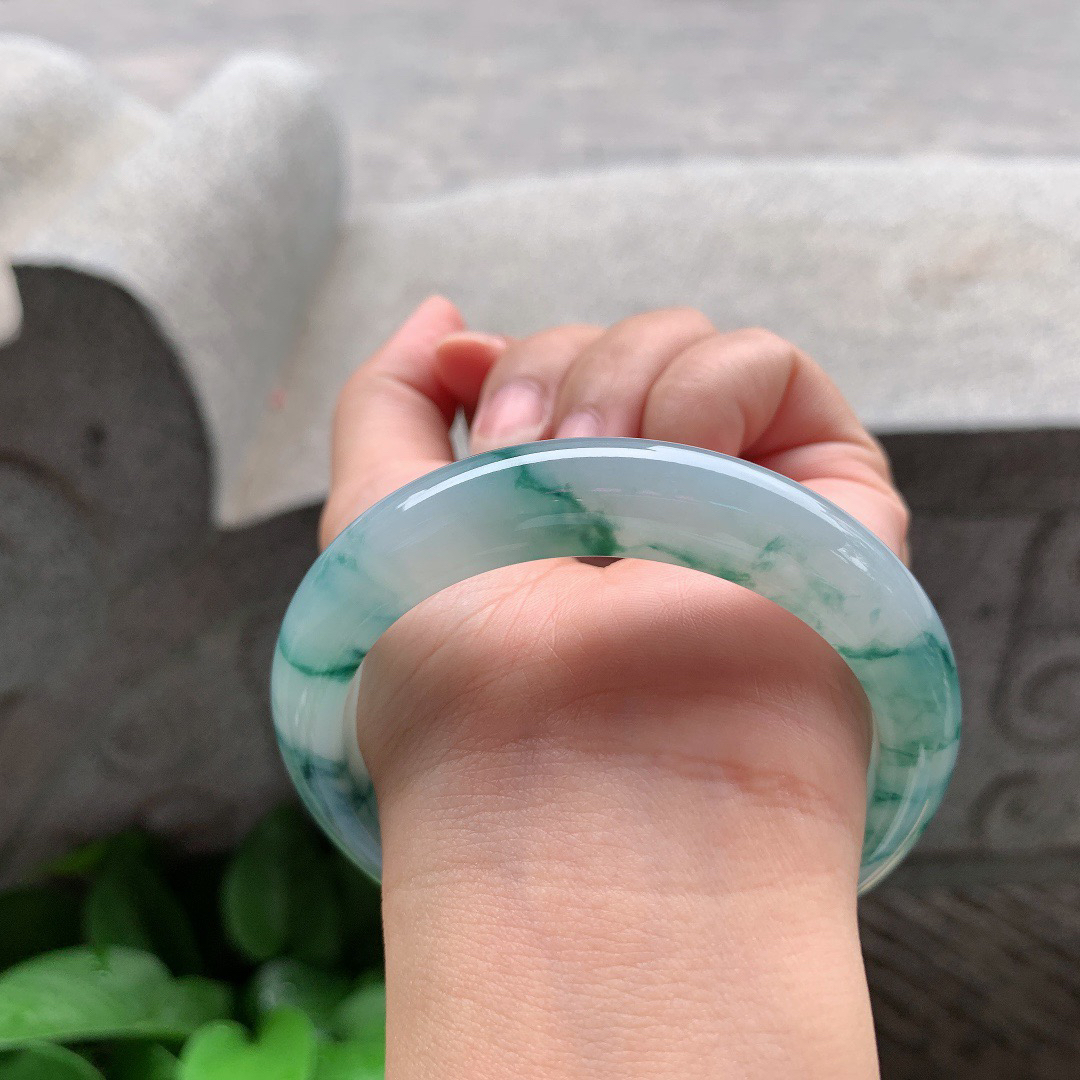 圈口 57.2-12-8.9【冰飘花正圈手镯】正圈57 58可戴