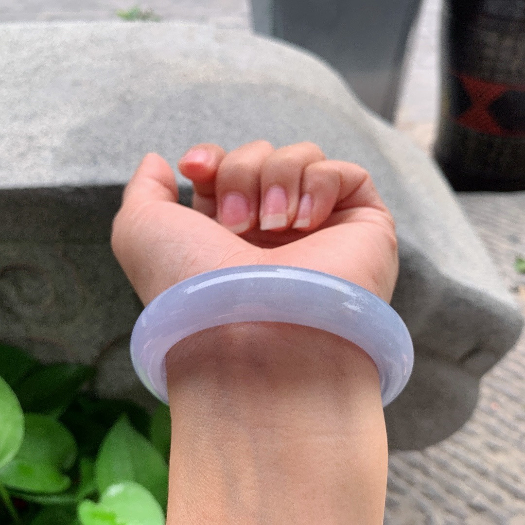 圈口 54.5-12-8.9【冰茄紫正圈手镯】正圈54 55可戴